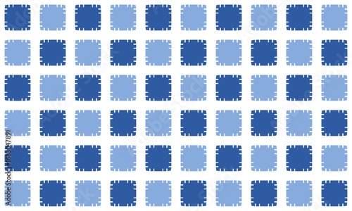 white needlework border block of checkerboard, vintage light Blue rectangle block arrange in square cross grid  seamless Pattern design for fabric printing, vintage patter