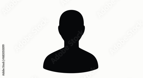 Vector illustration of silhouette of a persons head and shoulders