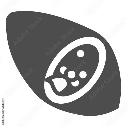 Roll of sushi solid icon, japanese food concept. Vector graphics. Rice and fish fillet with ginger, seafood sign on white background, glyph style icon for mobile or web design.