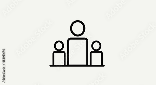 Vector illustration of illustration of a team with a leader