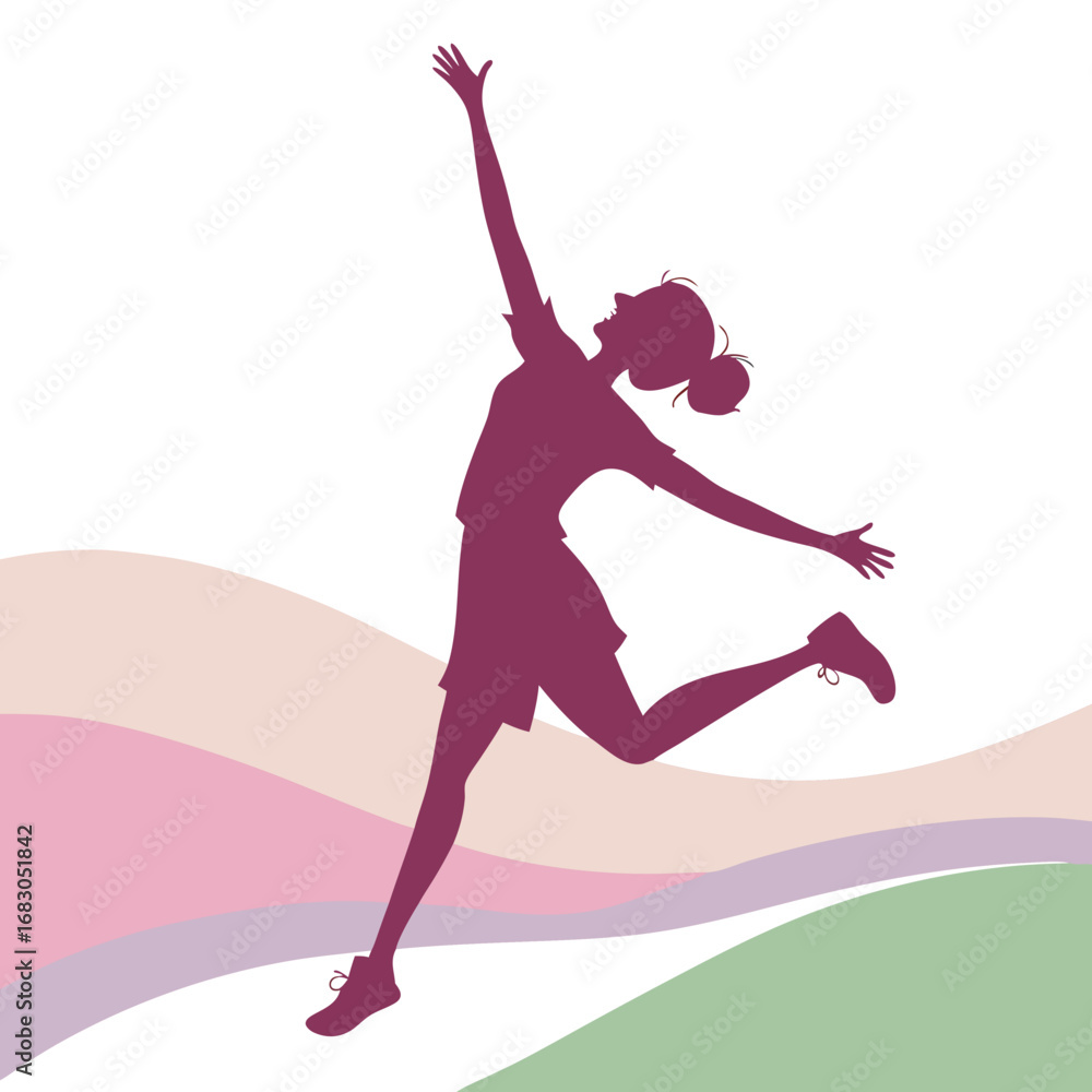 Fototapeta premium silhouette of a girl dancing