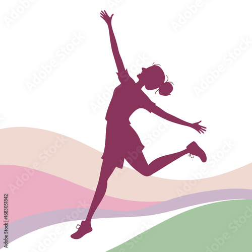 silhouette of a girl dancing