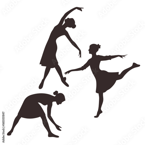 silhouette of a dancing girls 