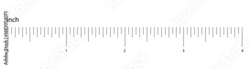 Measuring scale inch with numbers, markup for rulers. Measuring scale for the ruler lines. Size comparing quantities. Distance, repeatable. 