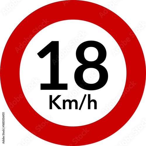 Speed Limit 18 kmh Sign