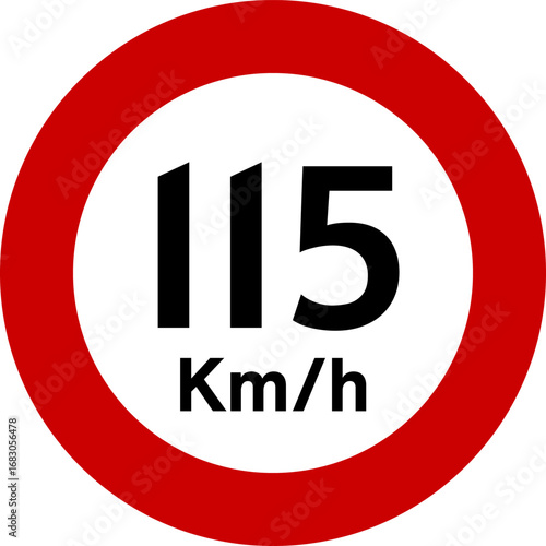 Speed Limit 115 kmh Sign