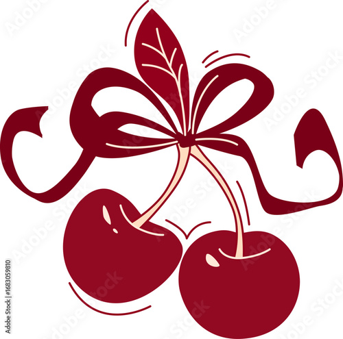 Cherry with Ribbon Bow
