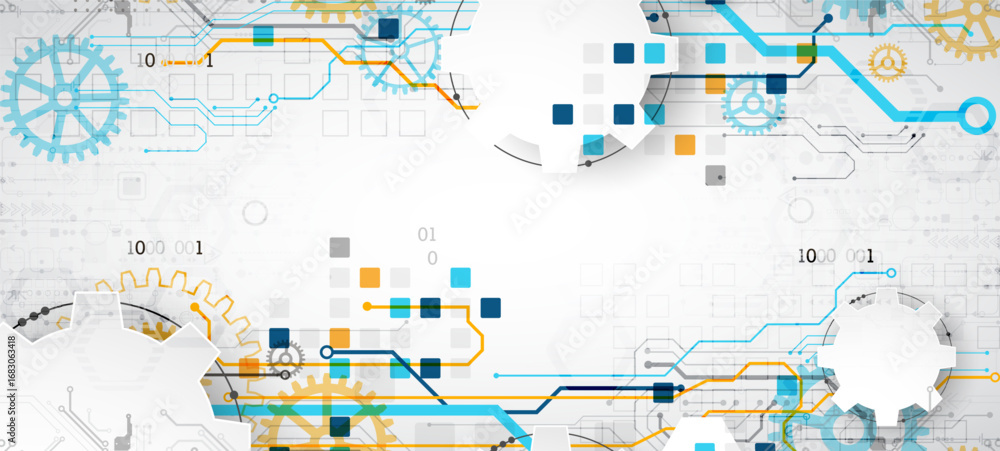 Obraz premium Abstract technology background. Cogwheels theme. Vector illustration