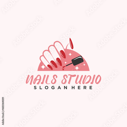 Nail logo design concept for beauty with creative and unique element style