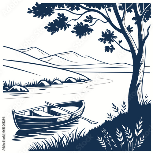 boat on the lake