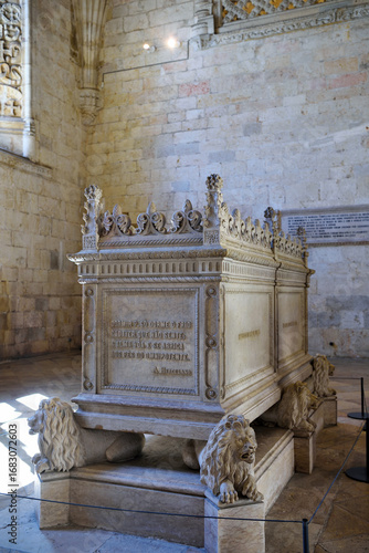 tomb of Alexandre Herculano located inside the Jerónimos Monastery Lisbon portugal