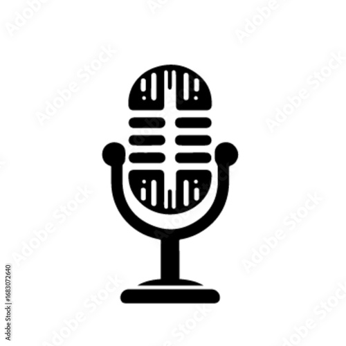 Classic Retro Studio Broadcast Microphone Vector Illustration