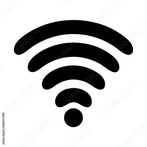 Icon illustrating wireless connectivity and network signal for technological devices