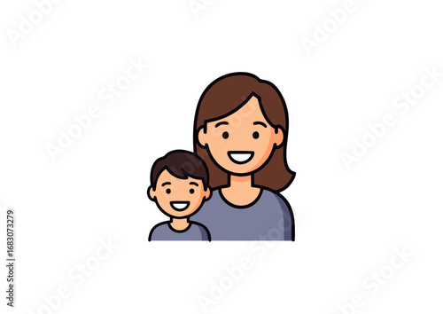 icon of mom and child smiling together