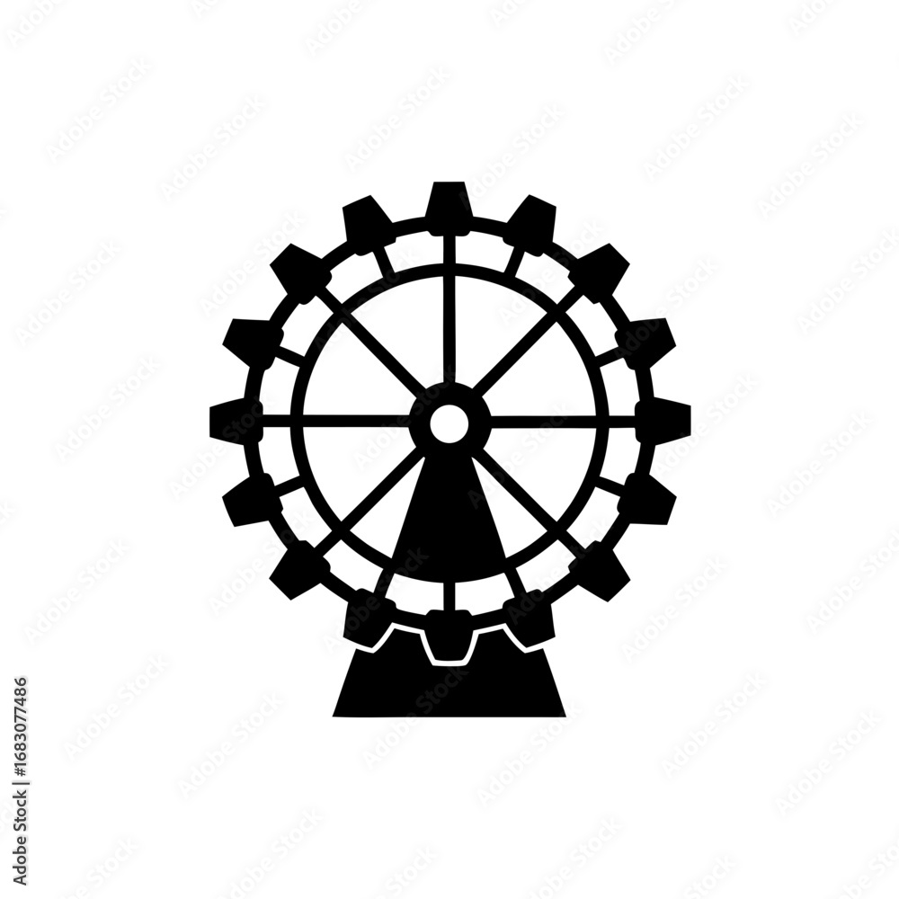Obraz premium creative details Outline silhouette amusement park ride icon vector illustration 