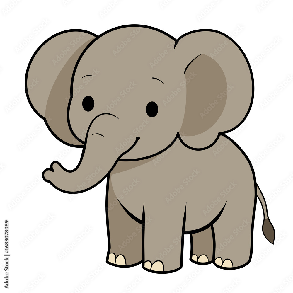 Fototapeta premium elephant – Safari Animal Illustration for Kids