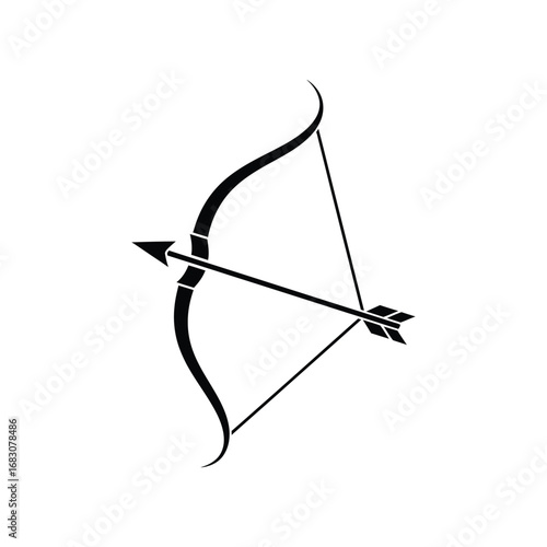 Bow and Arrow Archery Icon, Hunting, Sport, Target Practice