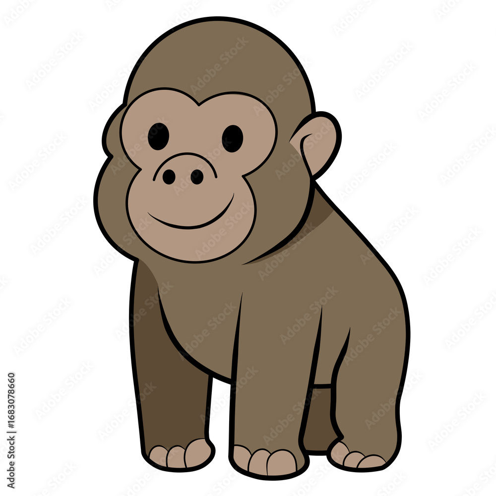 Obraz premium gorilla – Safari Animal Illustration for Kids