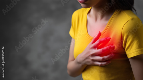Heart Attack Awareness: Recognizing the Early Warning Signs. Medical Illustration of Heart Attack Symptoms and Effects. Cardiovascular Emergency: Understanding Hart Attack Risks. Heart Attack Concept