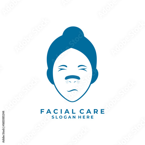 Women Facial treatment logo design template