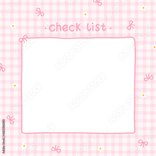Cute kawaii template square vector frame. Cartoon hand-drawn doodle style. Perfect for stationery, design stickers for notes, notebook sheets, posts for social networks. Pastel palette