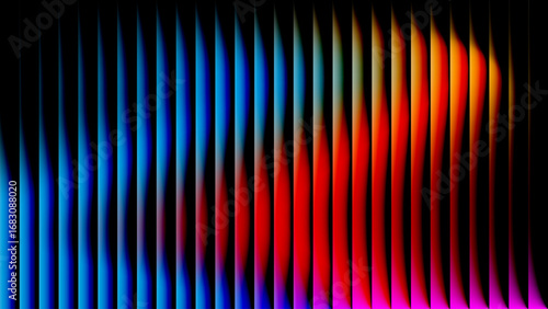Gradient light fractal glass effect background. Glow vibrant background. Illuminated with warm blending glowing tones. Vibrant glowing through geometric structural glass. Vector illustration.