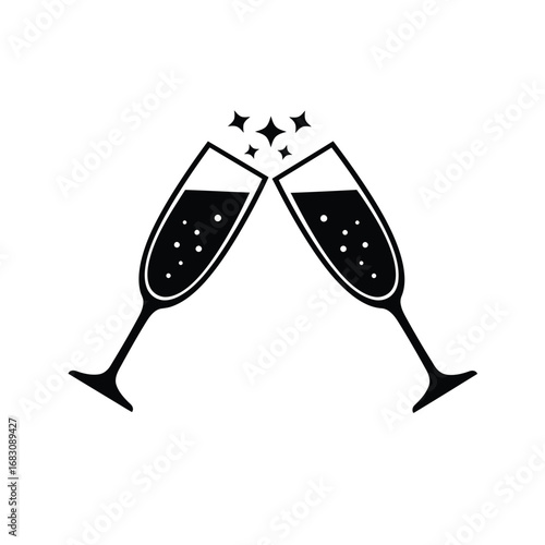 Champagne glasses clinking celebration toast