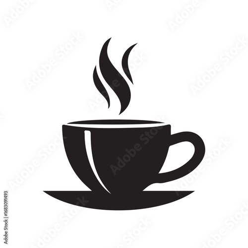 cup  Silhouettes  of a white background