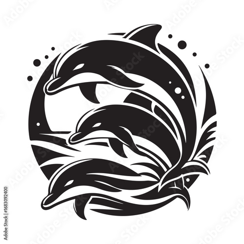 Dolphin Silhouettes art 