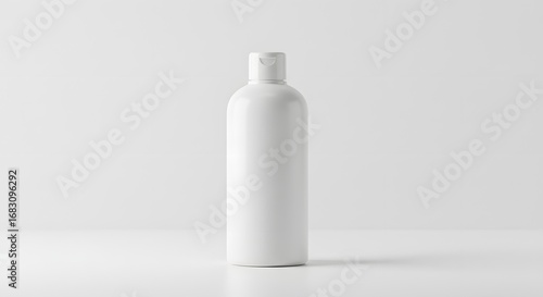 White Cosmetic Bottle Mockup on White Background