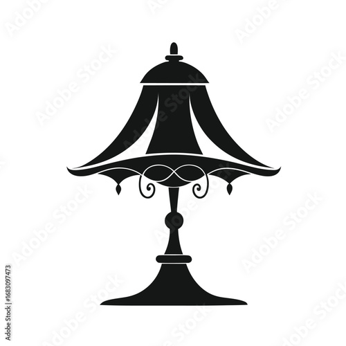 Vintage lamp, table lamp isolated on white background.