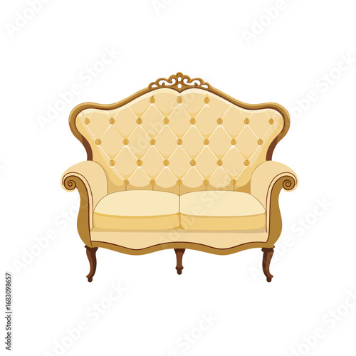 Brown leather armchair isolated on white background.