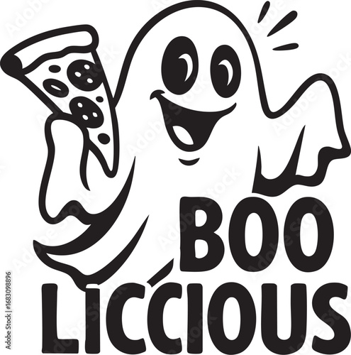 Ghost enjoying pizza slice