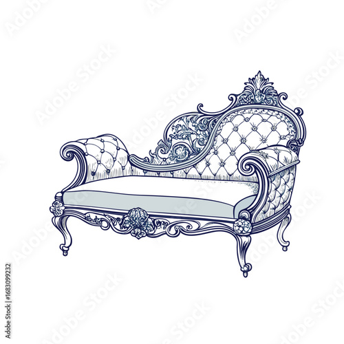 Sofa isolated , Vintage sofa isolated , Sofa Daybed Icon on Black and White Vector on white background