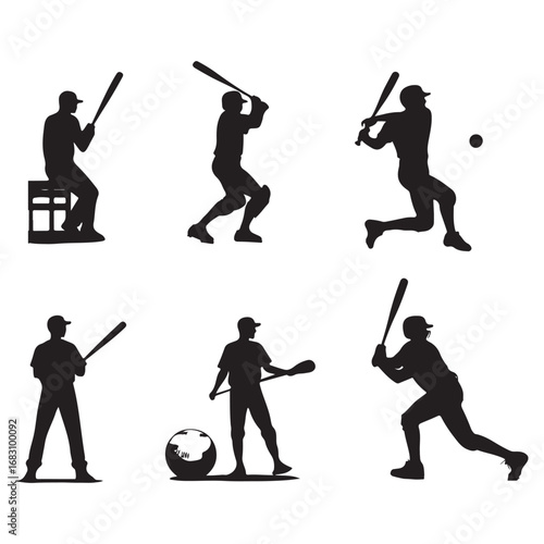 Baseball Silhouettes svg
