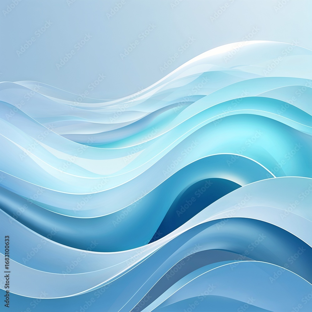 Fototapeta premium Abstract Cyan Wave Flow Design