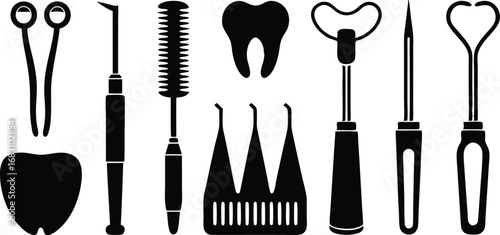 Dental Tools Silhouette Collection