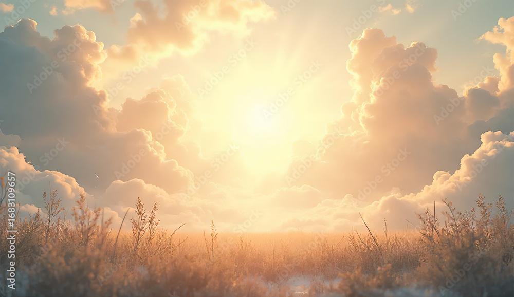 Obraz premium Blue Sky with White Clouds