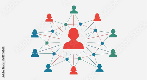 Network concept of interconnected people and business relationships