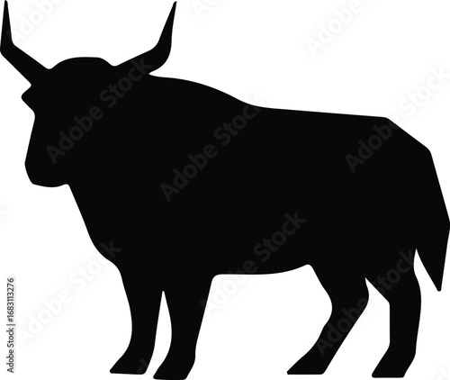 Illustrator Vector Black yak silhouette animal wildlife mammal vector