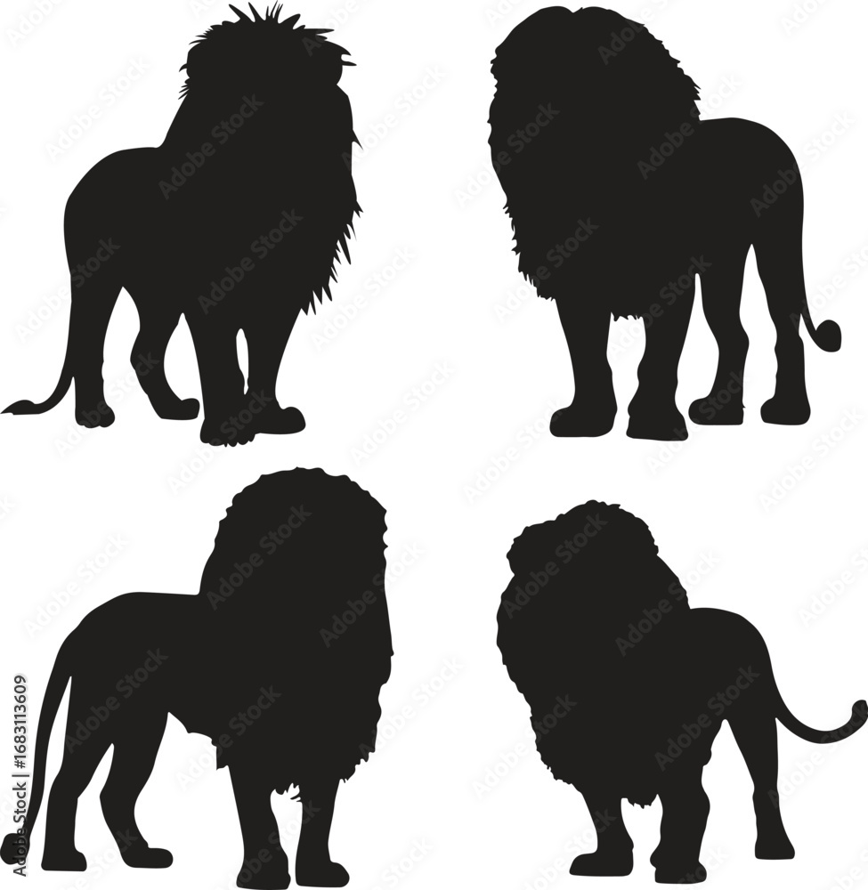 Naklejka premium Lion Silhouette Vector Download | Wild Animal Graphic Illustration