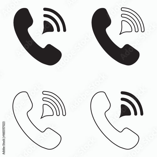 VoIP Phone Solid Icons Internet Phone Pack