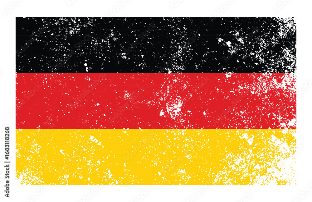 Obraz premium Grunge German Flag Vector Illustration with Distressed Dust Effect