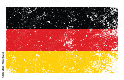 Grunge German Flag Vector Illustration with Distressed Dust Effect