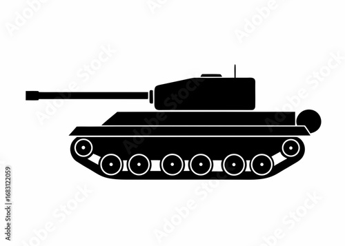 Military Tank Silhouette Vector Illustration