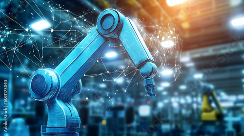 Robotic Arm with Network Connections in a Factory Environment