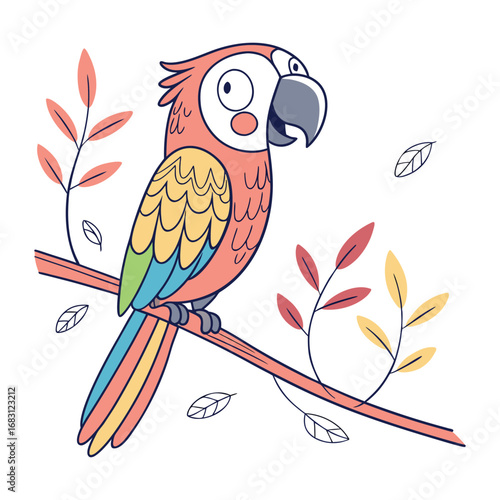vector illustration of a parrot