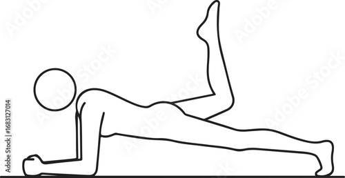Person doing a plank exercise with one leg raised fitness