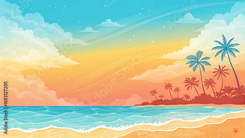 Stunning Sunrise Over Mountain Ranges and Coastal Forest