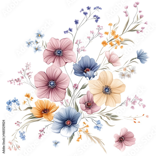 Vibrant Floral Element Set for Creative Designs